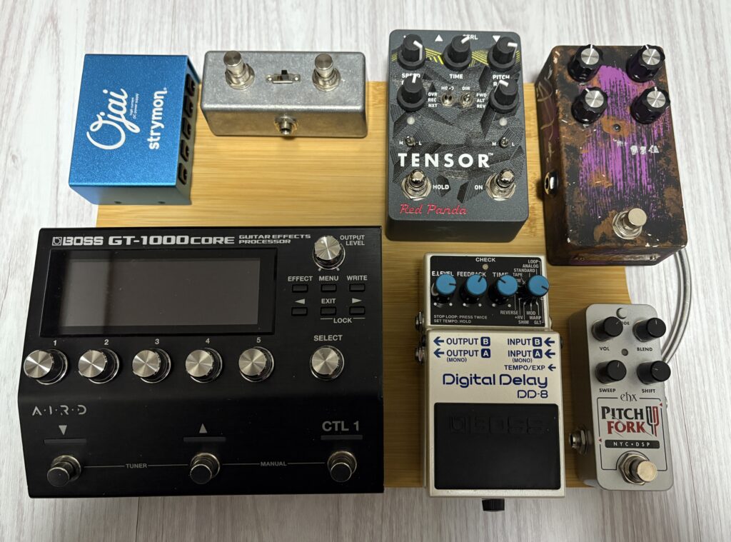 まな板ボードに仮で並べてみた画像