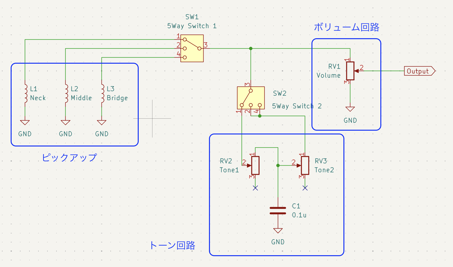 ストラトキャスターの回路図